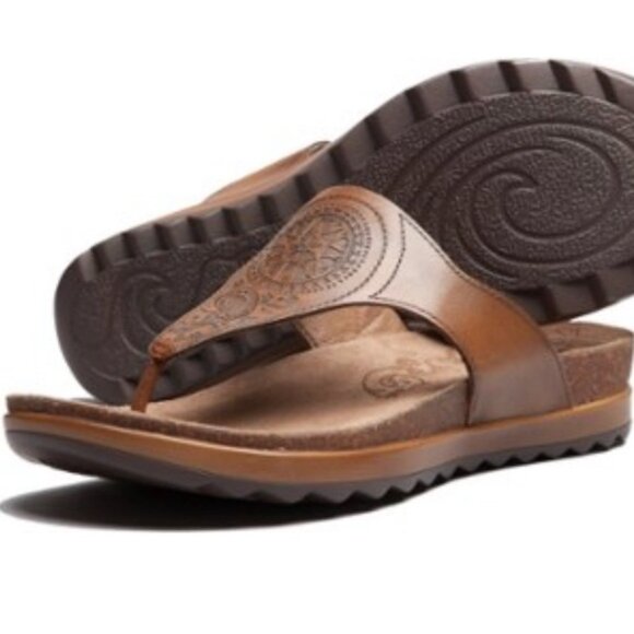 Dansko Pyria Brown Leather Thong Sandals Size EU 38/US 8 - Picture 1 of 8